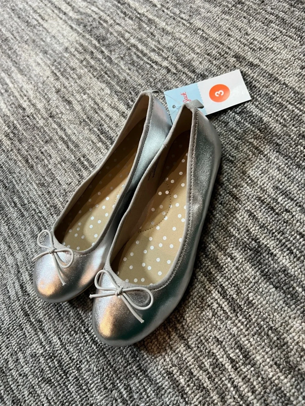 Cat & Jack Kids' Diana Slip-On Ballet Flats Size 3 - Picture 2 of 7